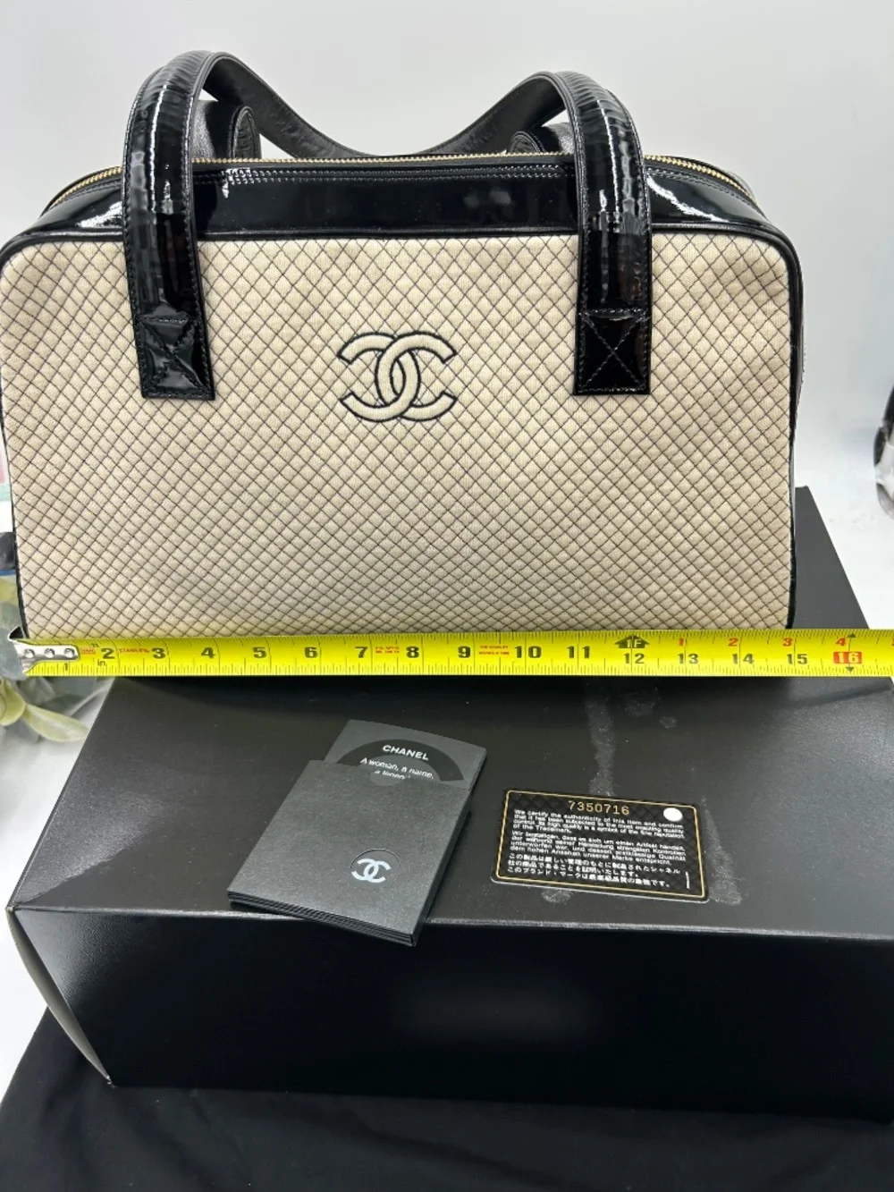Women’s Chanel Quilted CC Bowling Bag  Vintage Karl Lagerfeld Collection.